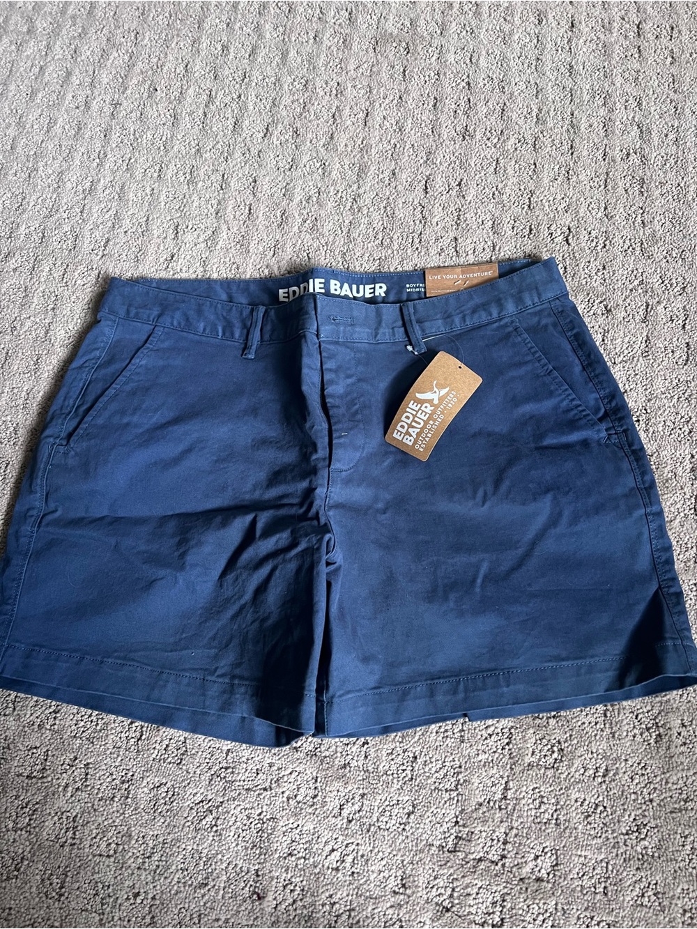 Eddie Bauer Dark Blue Women's Shorts with Logo Waistband